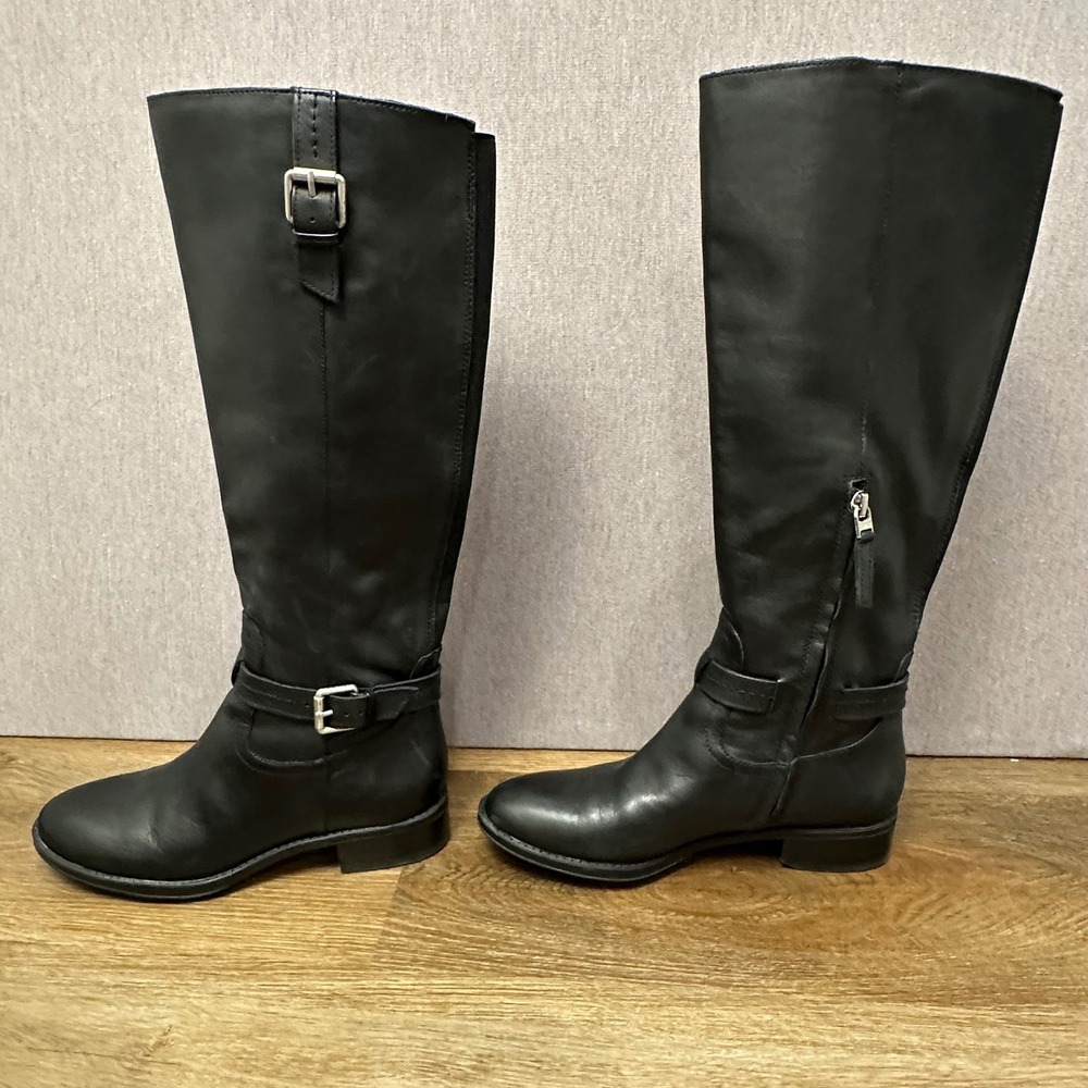 Sam Edelman Ponce Black Soft Leather Riding Boots Knee-High‎ Size 6.5 - Picture 10 of 13